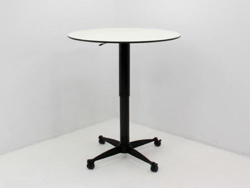 Bijzettafel Aspa verrijdbaar - Ø90cm - crème - 4-poot zwart, Huis en Inrichting, Tafels | Bijzettafels, Gebruikt, Ophalen of Verzenden