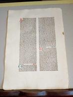 Nicolaus de Lyra - Sheet from Incunable Biblia latina Venice, Antiek en Kunst