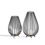 Set van vloerlampen zwart met opaal 110 cm en 70 cm - Angela, Huis en Inrichting, Nieuw, Overige materialen, Design, 100 tot 150 cm