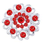 Fako Bijoux® - Broche - Bloem Kristal - 32x32mm - Rood, Sieraden, Tassen en Uiterlijk, Broches, Verzenden, Nieuw