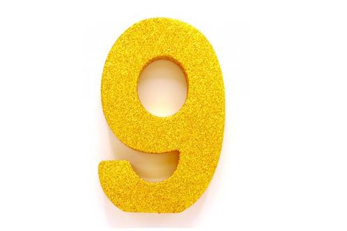 Goud Tafeldecoratie Cijfer 9 Glitter 20,5cm, Hobby en Vrije tijd, Feestartikelen, Nieuw, Verzenden