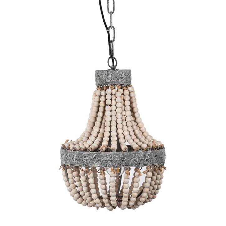 Perle kralen lamp Medium Binnenverlichting Alle hanglampen, Huis en Inrichting, Lampen | Hanglampen, Minder dan 50 cm, Nieuw, Hout