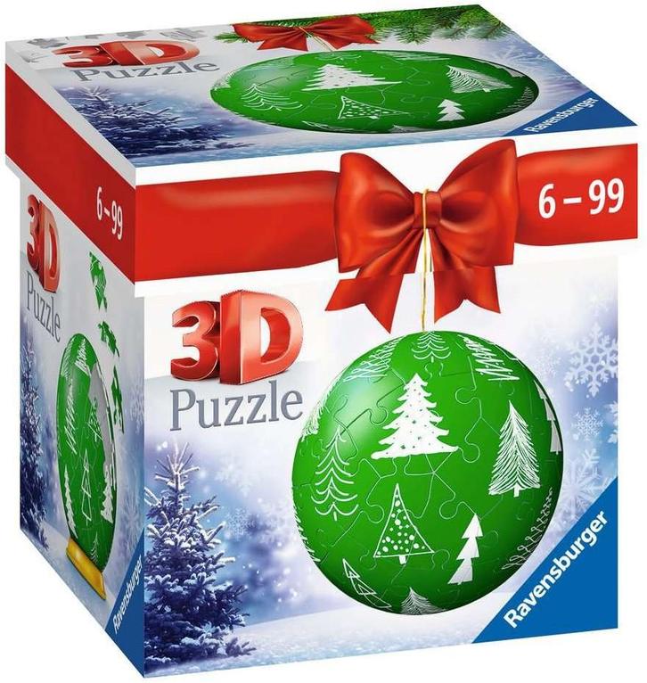 3D Puzzel - Kerstbal Groen (54 stukjes) | Ravensburger -, Hobby en Vrije tijd, Denksport en Puzzels, Nieuw, Verzenden