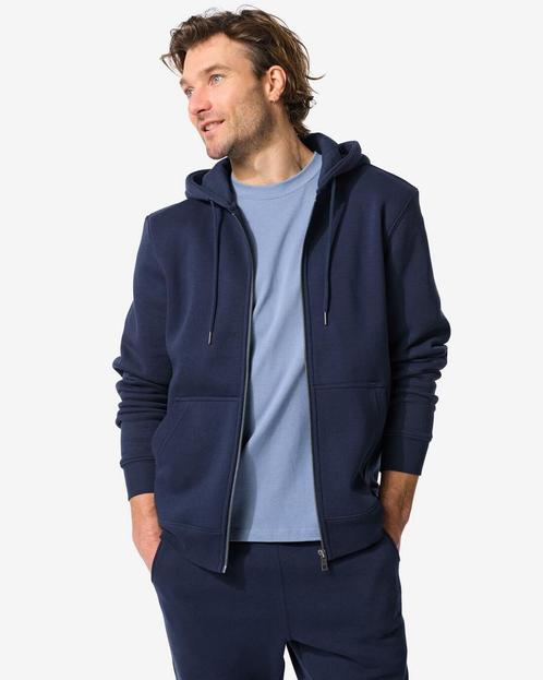 HEMA Herensweatvest met capuchon donkerblauw, Kleding | Heren, Overige Herenkleding, Nieuw, Verzenden
