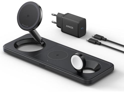 Anker MagGo 3-in-1 Draadloos Oplaadstation - 15W Wireless, Telecommunicatie, Mobiele telefoons | Apple iPhone, Zo goed als nieuw