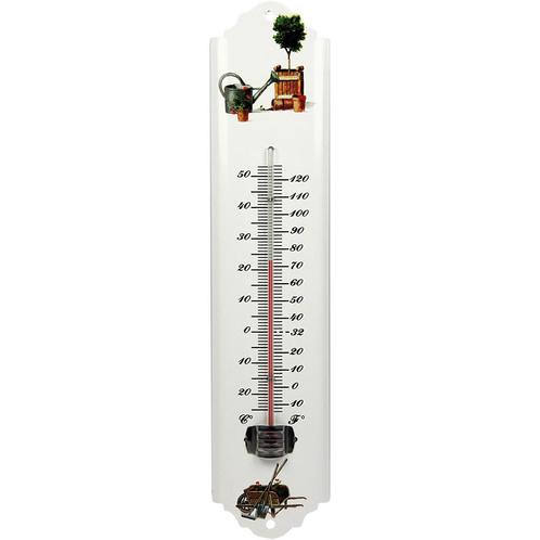 Talen Tools Metalen Buitenthermometer - Wit - 30 cm (Tuin), Audio, Tv en Foto, Weerstations en Barometers, Nieuw, Ophalen of Verzenden