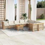 vidaXL 10-delige Loungeset met kussens poly rattan beige, Tuin en Terras, Verzenden, Nieuw, Rotan, Loungeset