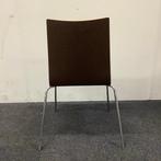 kantinestoel, stapelstoel, bruin - chroom, Huis en Inrichting, Stoelen, Ophalen of Verzenden, Gebruikt, Eén