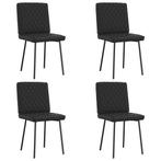 vidaXL Eetkamerstoelen 4 st kunstleer zwart, Huis en Inrichting, Stoelen, Verzenden, Nieuw, Zwart