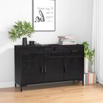 vidaXL Dressoir 110x35x70 cm massief grenenhout zwart, 100 tot 150 cm, Verzenden, Nieuw, Grenenhout
