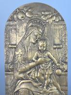 Icoon - Madonna met kind - Gepoederd metaal (waarschijnlijk, Antiek en Kunst