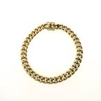 Massief gouden gourmetschakel armband | 18 cm, Sieraden, Tassen en Uiterlijk, Armbanden, Ophalen of Verzenden, Gebruikt, Overige kleuren