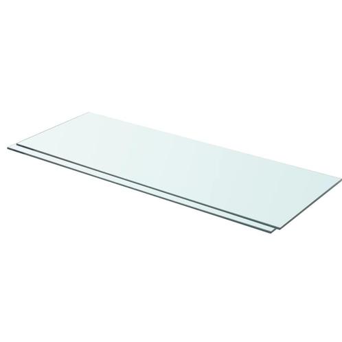 vidaXL Schappen 2 st 80x30 cm glas transparant, Huis en Inrichting, Woonaccessoires | Wandplanken en Boekenplanken, Nieuw, Verzenden