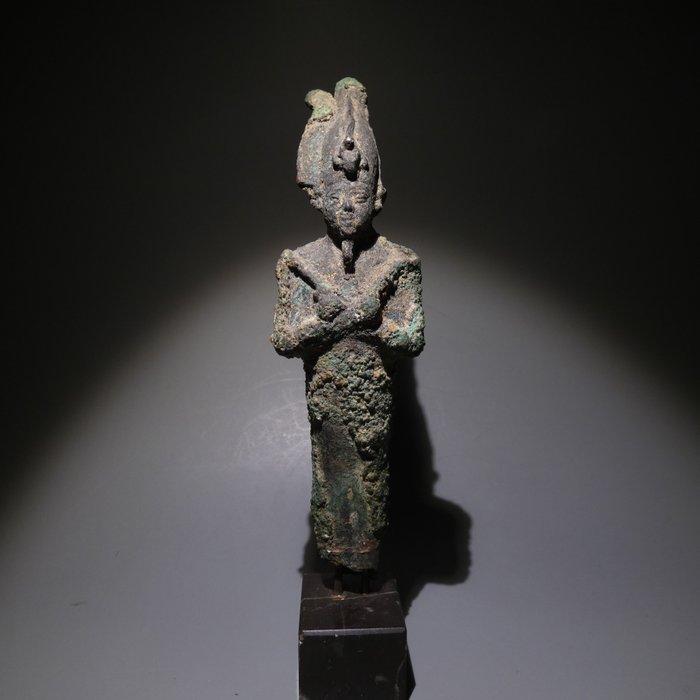 Oud-Egyptisch Brons Osiris God Sculptuur. 15,5 H. Late, Verzamelen, Mineralen en Fossielen
