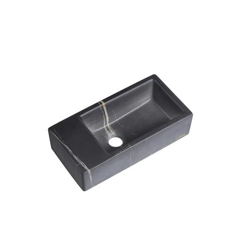 Fontein Mia 40.5x20x10.5cm marmerlook zwart links zonder, Doe-het-zelf en Verbouw, Sanitair, Verzenden