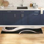 vidaXL Keuken Vloerkleed Art Deco Zwart 180 x 60 cm Fluweel, Verzenden, Nieuw