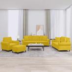 vidaXL 4-delige Loungeset met kussens fluweel geel, Huis en Inrichting, Banken | Bankstellen, Verzenden, Nieuw, Vierpersoons of meer