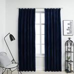vidaXL Gordijnen verduisterend 2 st met haken 140x175 cm, Verzenden, Nieuw, Blauw