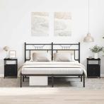 vidaXL Nachtkastjes 2 st 34x35,5x50 cm bewerkt hout zwart, Huis en Inrichting, Slaapkamer | Nachtkastjes, Verzenden, Nieuw, Hout