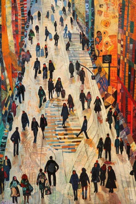 Felix van Horst (1988) - Crosswalk Currents (XXL), Antiek en Kunst, Kunst | Schilderijen | Modern