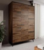 Kledingkast donker eiken 135x50x200 met klapdeuren, Huis en Inrichting, Kasten | Vitrinekasten, 100 tot 150 cm, Verzenden, Nieuw