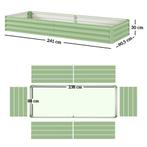 TRUUSK Verhoogd Bed Van Staal, 241 X 90,5 X 30 Cm Plantenbak, Tuin en Terras, Bloembakken en Plantenbakken, Verzenden, Nieuw