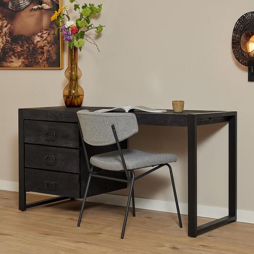*WOONWINKEL* Starfurn Boaz Black Zwart Bureau Van Mangohout, Huis en Inrichting, Bureaus, Nieuw, Verzenden