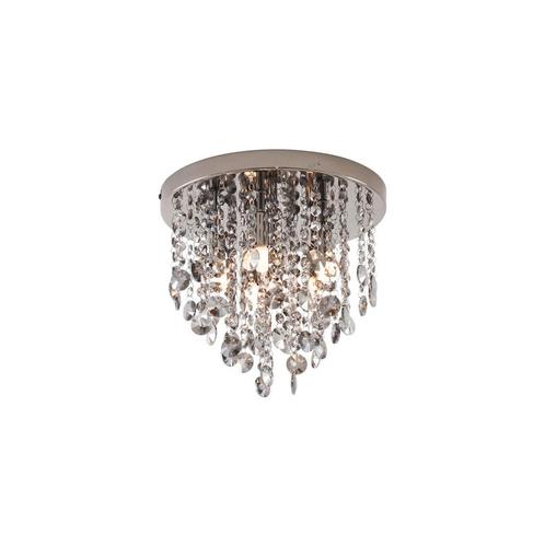 Klassieke plafondlamp zwart met smoke glas - Medusa, Huis en Inrichting, Lampen | Plafondlampen, Nieuw, Glas