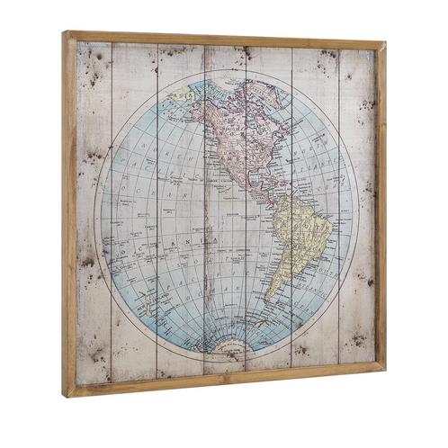 Poster op aluminiumblad kaart van Amerika met frame, Huis en Inrichting, Woonaccessoires | Overige, Nieuw, Verzenden