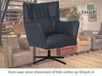 Leren draaifauteuil Lovely - Massif Azzurro (blauw), Huis en Inrichting, Fauteuils, Nieuw, Ophalen of Verzenden, 75 tot 100 cm