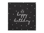 Servetten Happy Birthday Zwart 33cm 20st, Verzenden, Nieuw