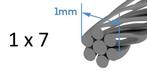 Staalkabel 1mm 20 meter gebundeld, Verzenden, Nieuw