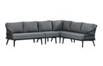 Hoek Loungebank Isabel - 3-delig - Black/Black - Rope, Tuin en Terras, Tuinsets en Loungesets, 5 zitplaatsen, Ophalen of Verzenden