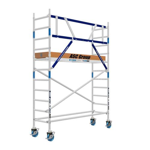 AGS Pro rolsteiger ASC 75 x 250 x 4,2wh enkelzijdig, Doe-het-zelf en Verbouw, Steigers, Rolsteiger of Kamersteiger, Nieuw, 2 tot 5 meter