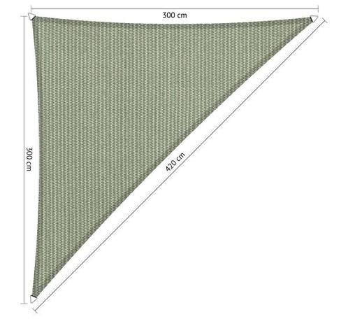 Premium schaduwdoek 3x3x4.2m driehoek waterdoorlatend Mo..., Tuin en Terras, Schaduwdoeken