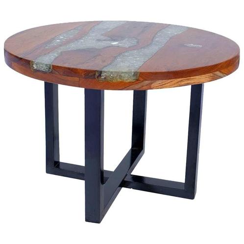 Design Salontafel Teakhout Hars -65% - Tweedekansje, Huis en Inrichting, Tafels | Salontafels, 50 tot 100 cm, Rond, Nieuw, Minder dan 50 cm
