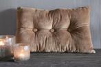 Velvet kussen met knopen Tobacco brown 60 cm, Huis en Inrichting, Woonaccessoires | Kussens, Ophalen of Verzenden, Nieuw