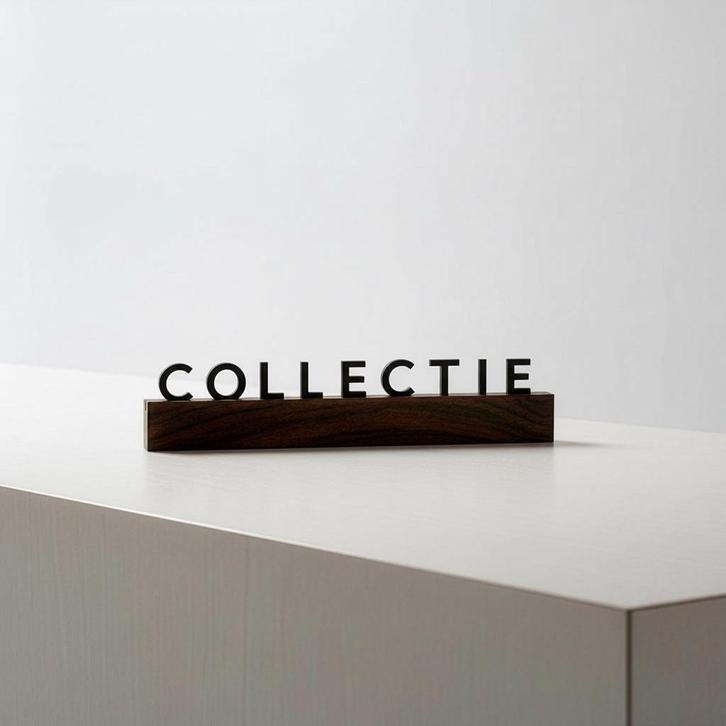 Oacklux Kana Letterhouder Notenhout 300 mm - Zwarte letters, Zakelijke goederen, Horeca | Meubilair en Inrichting