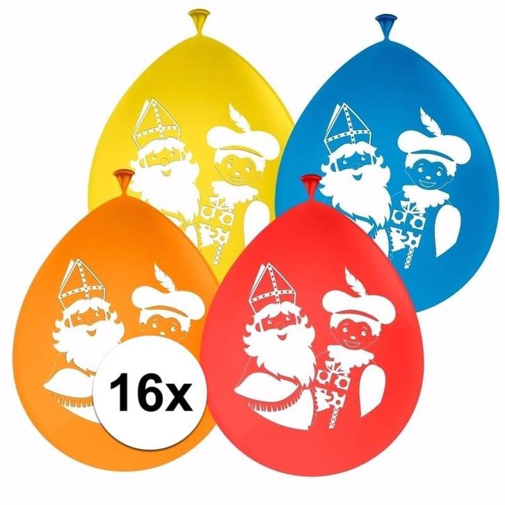 16x Sinterklaas decoratie ballonnen - Sinterklaas versiering, Diversen, Sinterklaas, Ophalen of Verzenden