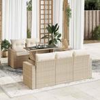 vidaXL 6-delige Loungeset met kussens poly rattan beige, Tuin en Terras, Tuinsets en Loungesets, Verzenden, Nieuw, Rotan, Loungeset