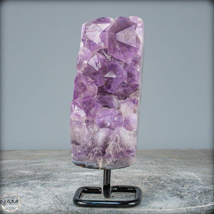 Natuurlijke Dieppaarse Amethist - Agaat Doof op het podium,, Verzamelen, Mineralen en Fossielen