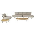 Castello organische stoel bank loungeset 5 delig latte zand, Ophalen of Verzenden, Nieuw, Aluminium