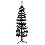 vidaXL Kunstkerstboom half met standaard smal 120 cm zwart, Diversen, Kerst, Verzenden, Nieuw