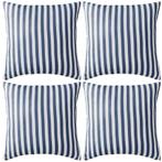 vidaXL Buitenkussens 45x45 cm gestreept marineblauw 4 st, Huis en Inrichting, Woonaccessoires | Kussens, Verzenden, Nieuw, Blauw