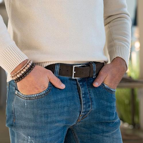 Kralen armband Bill & Suède riem Bobby - Maat: 95 cm, Kleding | Heren, Riemen en Ceinturen, 95 tot 105 cm, Echt leder, Overige kleuren
