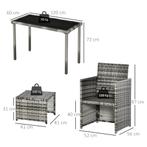 TRUUSK Polyrattan Tuinset voor 4 Personen - Grijs - Weerbest, Verzenden, Nieuw