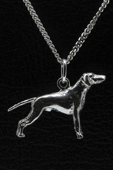 Zilveren Weimaraner korthaar met staart ketting hanger - ..., Sieraden, Tassen en Uiterlijk, Kettinghangers, Verzenden