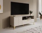 Meubella TV-Meubel beige met goud 153 cm | TV-Kast, Overige materialen, Verzenden, 150 tot 200 cm, Nieuw