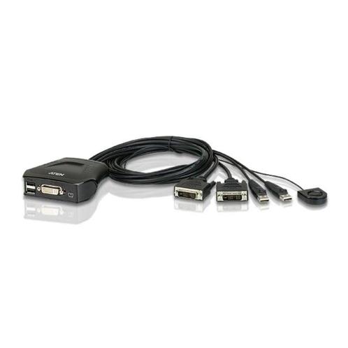 Aten CS22D DVI-D Single Link + USB KVM Switch 2, Audio, Tv en Foto, Overige Audio, Tv en Foto, Ophalen of Verzenden