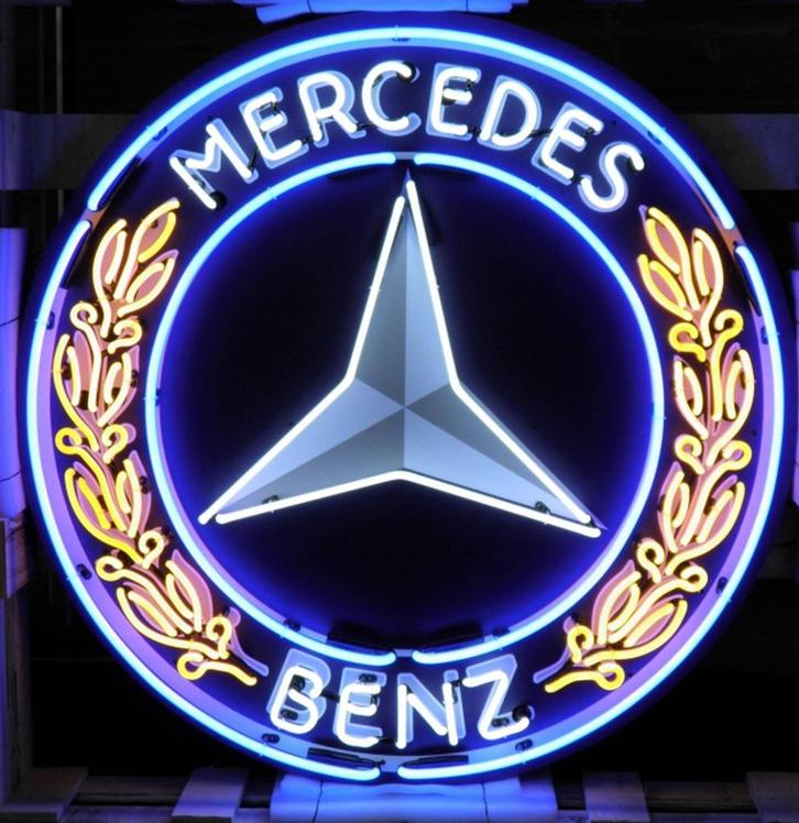 Mercedes-Benz Logo Neon Verlichting XL 100 x 100 cm, Verzamelen, Automerken, Motoren en Formule 1, Ophalen